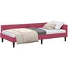 vidaXL Cornice del letto ad angolo Rosso Vino 90 cm x 190 cm Velluto