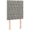 GHVBNMF Testiera in velluto grigio chiaro, 80 x 7 x 118/128 cm, schienale | Testiera imbottita regolabile in altezza in morbido tessuto di velluto con gambe in legno massello per la tua camera da letto