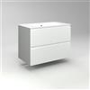 Diventa Modello Diva Star, Mobile Bagno sospeso 80cm con 2 cassetti spaziosi e lavabo dal design moderno, colore bianco e grigio