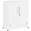 YITAHOME Armadietti portaoggetti a 2 ante, in metallo con chiave, armadio autoportante con 2 ripiani regolabili, organizer per bagno, armadietti per casa e ufficio, bianco