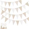 LeGeYo Ghirlanda di Bandiere Beige 12M per Esterno Tessuto Stile Boho 36 Bandierine per Matrimonio Compleanno Baby Shower Giardino Cameretta