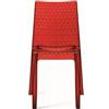 Grandsoleil S6319TRRR Upon Hypnotic-Sedia impilabile in policarbonato Trasparente, 54 x 50 x 84 cm, Colore: Rosso Rubino