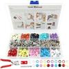 Alfuny 200 Set Bottoni a Pressione con Pinza, 9,5 mm Metallo, 10 Colori | Bottoni in metallo inox, senza cucitura, per abbigliamento e borse, riparazioni DIY, pinza e scatola incluse, 10 colori
