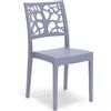 REDÒKASA Sedia in polipropilene TETI, impilabile, resistente ai raggi UV, design moderno, ideale per sala da pranzo, cucina, sala d'attesa, bar, ristoranti o giardino (1, Avio)