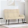 Kaloriko Divano a 2 Posti Crema in Tessuto con Struttura in Legno e Metallo per Soggiorno Lounge Relax Uso Interno 115 x 61 x 87 cm