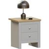 Vida Designs Comodino con 2 Cassetti Arlington, Legno Ingegnerizzato, Grigio e Quercia, H 51 x W 45 x D 40 cm