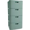 Stefanplast Cassettiera Domus 4 Cassetti Green Tea 40 x 40 x 80 cm