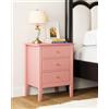 HEYZOEY Comodino con 3 cassetti, cassettiera da comodino, cassetto, tavolino da camera e soggiorno (rosa, 45P x 33L x 61A)