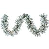 Natale Ghirlanda tralcio Verde innevato con luci 180 cm 150 Rami Pino Albero Fuori Porta LED Luce Calda