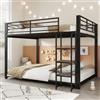 Henjda Letto a castello, 140 x 200 cm, con scaffale in legno, letto in metallo con protezione anticaduta, per bambini e ragazzi, letto familiare, letto da gioco, senza materasso, colore: nero, 140 x