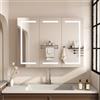 PREMTURE Armadio specchio bagno LED, 3 ante, ripiani regolabili, 120 cm | Mobile specchio bagno moderno con LED, 3 ante, ampio spazio e ripiani regolabili con interruttore touch