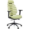 HJH Office 714606 Sedia da ufficio professionale Ergo LINE II PRO Tessuto Verde Sedia girevole ergonomica con supporto lombare e poggiatesta
