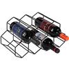Fantasee Portabottiglie da vino autoportante Fantasee 9 bottiglie | Mobiletto portabottiglie da tavolo leggero per gli amanti del vino, nero - per bottiglie da 750 ml o diametro inferiore a 8,1 cm