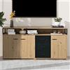 Soweiz Credenza industriale con tre ante e tre cassetti, armadietto da cucina, con maniglie in metallo, per camera da letto, soggiorno, ufficio, 150 x 35 x 75,9 cm