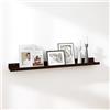 RICHER HOUSE Mensole sospese da parete in noce con bordo, 120 cm, legno scuro