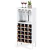 KOMFOTTEU Credenza Cucina, Cantinetta Vino con 20 Bottiglie e 4 File, Mobile Portabottiglie per Bicchieri da Vino in Legno per Cucina, Sala da Pranzo, Angolo Bar, 42 x 25 x 96 cm (Bianco)