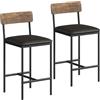 RBFGYIOP Set di 2 Sgabelli da Bar, Sedie in Ferro e MDF con Seduta Imbottita, per Cucina e Sala da Pranzo, 42 x 37 x 95 cm, Colore Retrò
