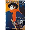1art1 Henri De Toulouse-Lautrec Poster XXL Aristide Bruant Dans Son Cabaret Stampa Geante 120x80 cm
