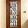 Generic Scarpiera da porta con 24 tasche in rete e gancio, scarpiera pieghevole per scarpe o accessori, salvaspazio da appendere, grigio (150 x 55 cm)
