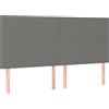 Générique Testiera in tessuto grigio scuro, 180 x 5 cm | Altezza regolabile 118/128 cm, gambe in legno, schienale comodo, facile da montare
