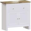 Vida Designs Credenza a 2 Cassetti e 2 Ante Arlington, in Derivati del Legno, Quercia, H 80 x L 79 x P 35 cm, Piano in truciolare, MDF e melammina, Bianco e Rovere, 80 x 79 x 35 cm Circa