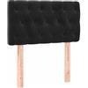 GHVBNMF Testiera per letto nero, 80 x 7 x 78/88 cm, in velluto, regolabile | Morbido schienale imbottito in velluto nero per camera da letto. Le gambe in legno regolabili in altezza offrono stabilità.