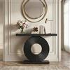 Lailang 100cm Consolle Ingresso, Tavolo Rotondo, Mobile Ingresso Moderno, Consolle Legno, Mobile Dietro Divano Salvaspazio, Mobiletto Ingresso Stretto, 100 x 30 x 79 cm, Black