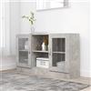 imasay Armadietto Vetrina Grigio Cemento 120x30,5x70 cm Multistrato，Madia Soggiorno Moderna，Mobile Bar Per Casa Salotto