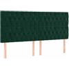 GHVBNMF Testiera in velluto verde scuro, regolabile in altezza, 200 x 7 x | Elegante schienale da letto per camera da letto con morbida imbottitura e gambe in legno stabili.