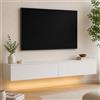 NovoLiving Mobile TV Sospeso 180 cm Bianco con LED RGB, Porta TV da Parete o da Terra | Mobile Basso Soggiorno Ampio Spazio, Moderno per Soggiorno e Camera, con Console Multimediale - MDF, 180×33×30 cm (L×P×A)