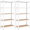 IWOFER Set 2 Scaffali in Metallo 180x90x40 cm per Carichi Pesanti 875 kg - 175 kg per Ripiano Scaffalatura 5 ripiani per Magazzino Garage