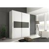 Meyvaser.com Ecommerce Company Armadio con ante scorrevoli, composto da 2 ripiani e 2 aste, colore bianco grafite, 207,6 x 180 x 55 cm
