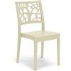 REDÒKASA Sedia in polipropilene TETI, impilabile, resistente ai raggi UV, design moderno, ideale per sala da pranzo, cucina, sala d'attesa, bar, ristoranti o giardino (1, Sabbia)