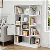 YITAHOME Libreria autoportante con 9 ripiani aperti e 2 ante (rivestiti in tessuto) per soggiorno, camera da letto o ufficio, bianca, 80 × 24 × 120 cm (L × P × A)