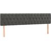 GHVBNMF Testiera in velluto grigio scuro, 180 x 7 x 78/88 cm, regolabile in | Schienale regolabile in altezza in morbido velluto con gambe in legno massello per la tua camera da letto. Offre un supporto