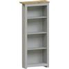Vida Designs Arlington 4 Ripiano Libreria, Slim Autoportante Mobile contenitore for Soggiorno or Corridoio, Design salvaspazio, H140xW60xD24cm (Grigio)