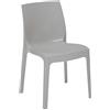 Grandsoleil Upon Ice Higlopp - Sedia impilabile, 54 x 52 x 81 cm, colore: Grigio Perla Lucida, Policarbonato