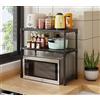 MF artSHOP Scaffale Porta Microonde Salvaspazio 2 Ripiani con Supporti Laterali, Organizer Cucina Multifunzione, Mensola per Microonde, Tostapane, Macchina Caffè, Acciaio Antiruggine 54x26x60 cm