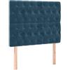 GHVBNMF Testiera per letto in velluto blu scuro, 100 x 7 x 118/128 cm | Elegante testiera imbottita in morbido tessuto di velluto con gambe in legno robuste per un ambiente elegante nella camera da