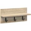 HETFTJN Appendiabiti da Parete Rovere Sonoma 40x10,5x18 cm | Design salvaspazio in legno ingegnerizzato con ganci robusti per corridoio, ingresso e camera da letto.