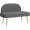 Générique Panca imbottita con schienale grigio scuro 110 x 60 x 76 cm | Telaio in compensato, gambe in metallo affusolate, cuscino in schiuma, montaggio facile, manutenzione semplice