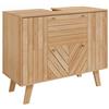 Vicco Mobile sottolavabo per bagno Lucie, Bambù, 80 x 65 cm | con 2 cassetti, adatto per la conservazione salvaspazio di accessori da bagno