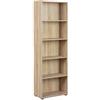 Inter Link - Libreria - Scaffale indipendente - 5 scomparti - Ripiani regolabili in altezza - Ripiano in legno - Soggiorno - Ufficio - Parini 4 - Finitura rovere