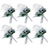 Uposao 6 Pezzi Fiore all'occhiello da Sposa, Fiore di Seta di Simulazione Uomo Fiore all'occhiello da Sposa Rosa Fiore all'occhiello Risvolto Fiore per la Celebrazione del Matrimonio riunione annuale