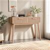 Aneutr Scrivania con deposito 100 x 35 cm, piccola scrivania con 2 cassetti in legno, scrivania per computer, tavolo da studio semplice, tavolo da studio, tavolo da ufficio, per soggiorno, camera da