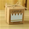Sumshy 50 PZ Principe Scatoline Portaconfetti per Nascita, Battesimo, Comunione, Baby Shower, Compleanno - Chic Bomboniere Scatole Regalo Segnaposto con Corda di Canapa retrò - 5.3x5.3x5.3cm