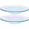 PRETYZOOM Piattino per Oli Essenziali in Vetro Trasparente 11,5 Cm, Piastra di Ricambio per Scaldacera Elettrico e Lampade Aromaterapia, Set 2 Pezzi per Uso Domestico e Spazi Rilassanti
