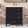 Mielvu Mobile da bagno, 73 x 45,5 x 83,5 cm, completamente verniciato, tre cassetti silenziosi, ripiani regolabili, lavabo in ceramica integrato, colore: nero