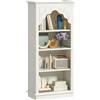 YITAHOME Libreria verticale a 4 ripiani con design intagliato, ideale per soggiorno, camera da letto, studio e ufficio, colore bianco, 140 cm