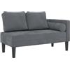 imasay Chaise Longue Sdraio da Interno con Cuscini Sedia a Sdraio Grigio Scuro 116,5 x 62 x 57,5 cm in Velluto Adatto per Salotto, Camera da Letto e Sala Relax